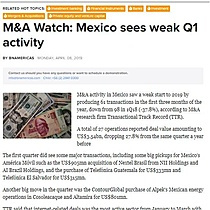 M&A Watch: Mexico sees weak Q1 activity